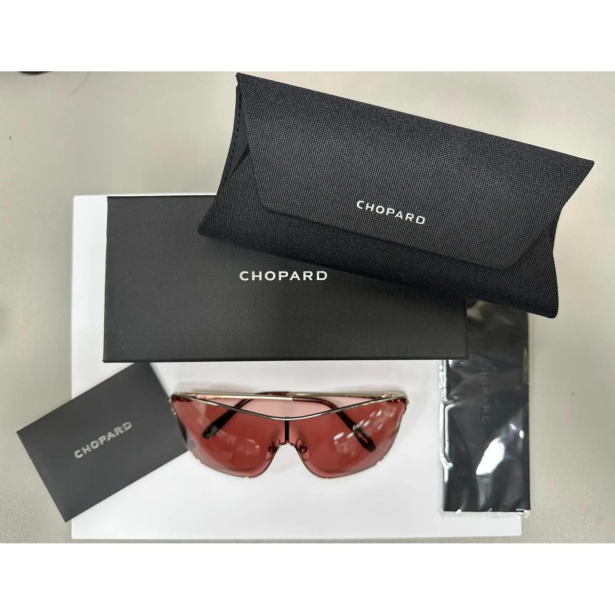 Women's or Men's Chopard Metal Shiny Light Gold Frame Orange Mirrored Lens Sunglasses 95221-0406 For Sale