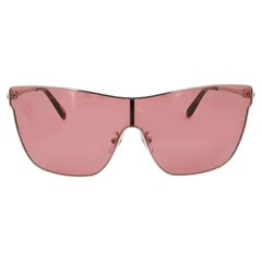 Chopard Gafas de sol con montura metálica de oro claro brillante y lentes de espejo naranja 95221-0406