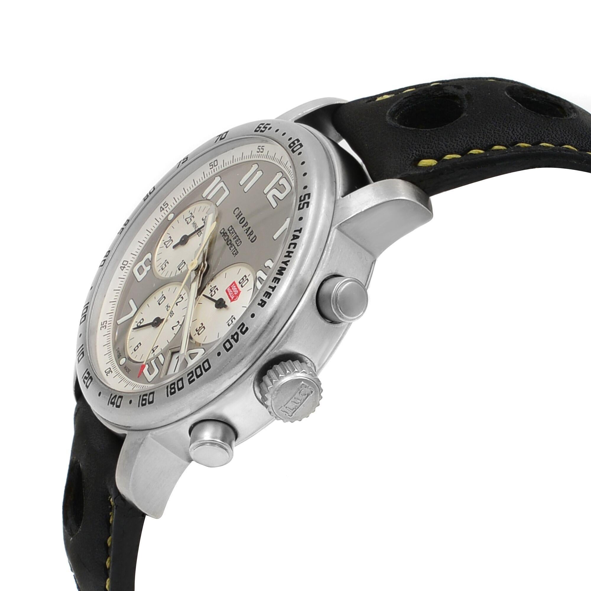 Chopard Mile Miglia Titanium Silver Dial Automatic Men's Watch 16/8915-100 In Good Condition In New York, NY