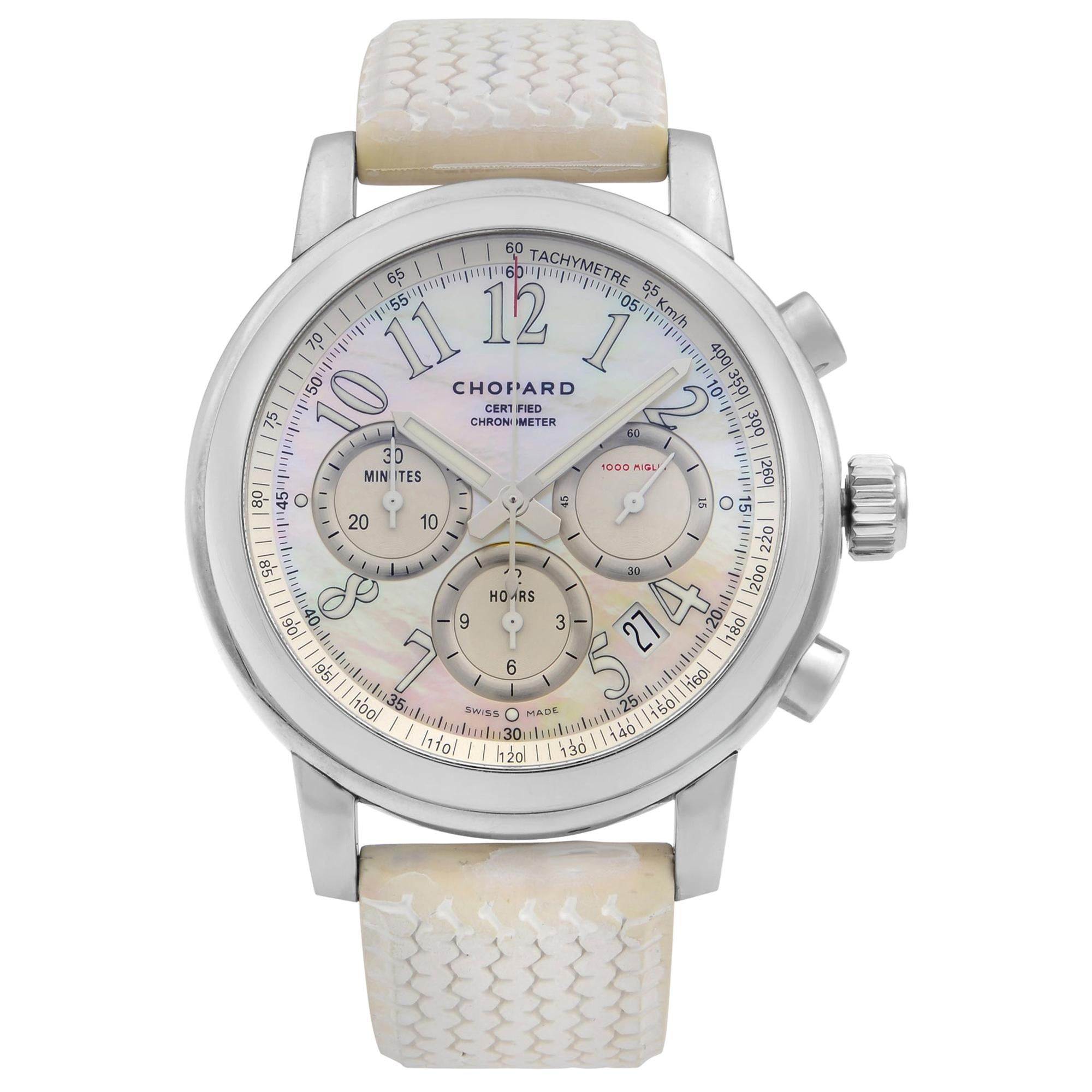 Chopard Mille Miglia 1000 Steel Chronograph MOP Dial Ladies Watch 168511-3018