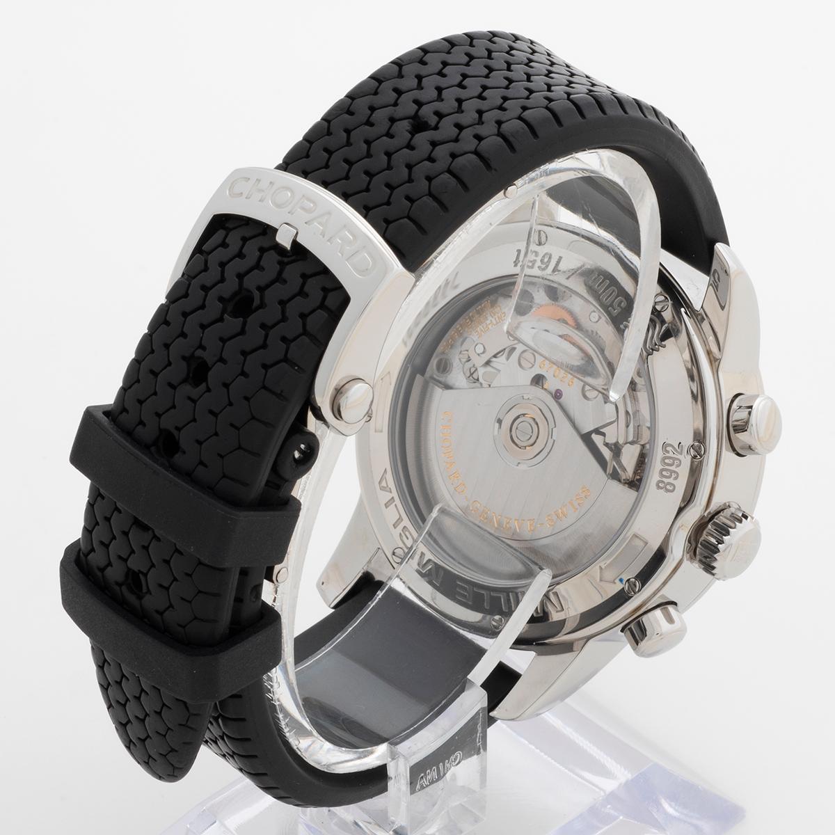 Chopard Mille Miglia Chronograph GMT Wristwatch Ref 168992. Grey Rhodium Dial. For Sale 2
