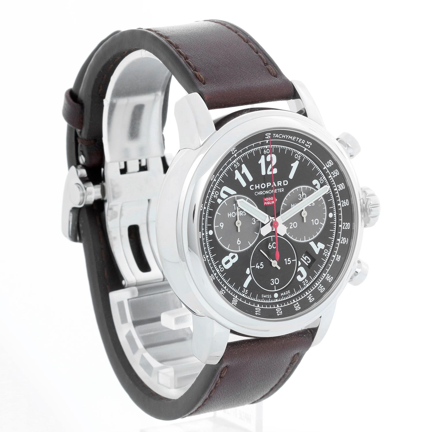 Chopard Mille Miglia Chronograph Men's Steel Watch 8580 In Excellent Condition For Sale In Dallas, TX