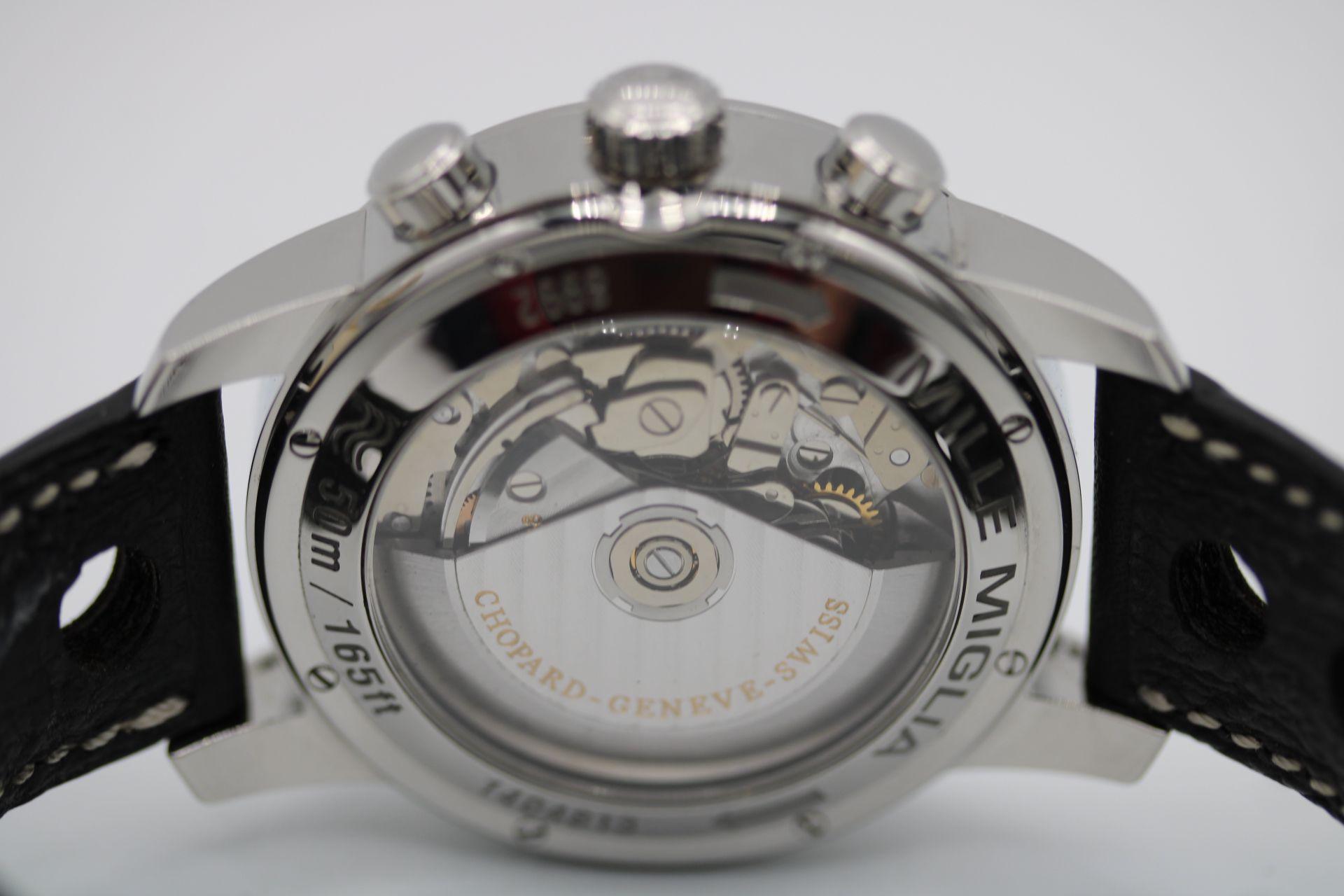 This Chopard from the legendary ‘Mille Miglia’ range is a rare GMT model that not only is in exceptional condition but also comes accompanied with original Chopard Warranty papers dating the watch to 2008 but both inner and outer box, all manuals