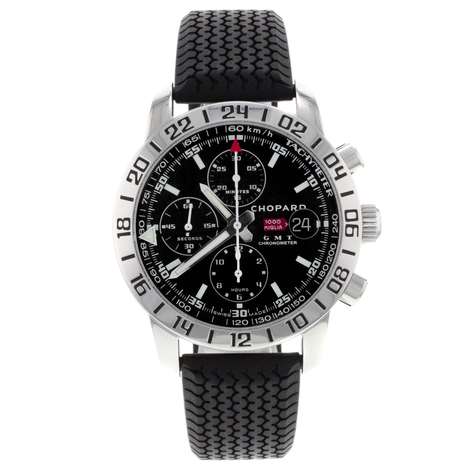 Chopard Mille Miglia GMT Chrono Steel Black Dial Automatic Watch 168992-3001