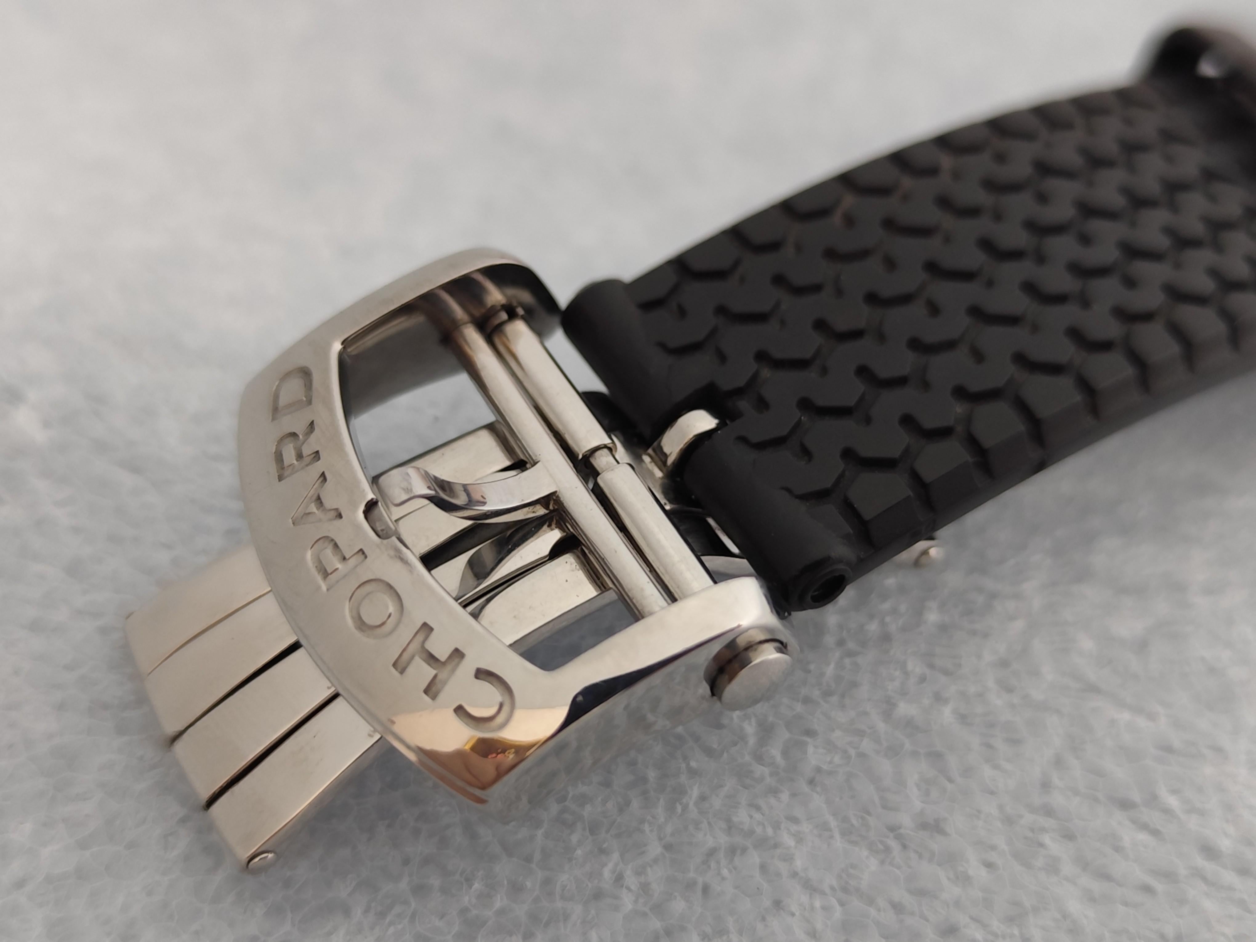 Chopard Mille Miglia Gran Turismo XL Power Reserve 8997 Schwarzes Reifenarmband Uhr im Angebot 9