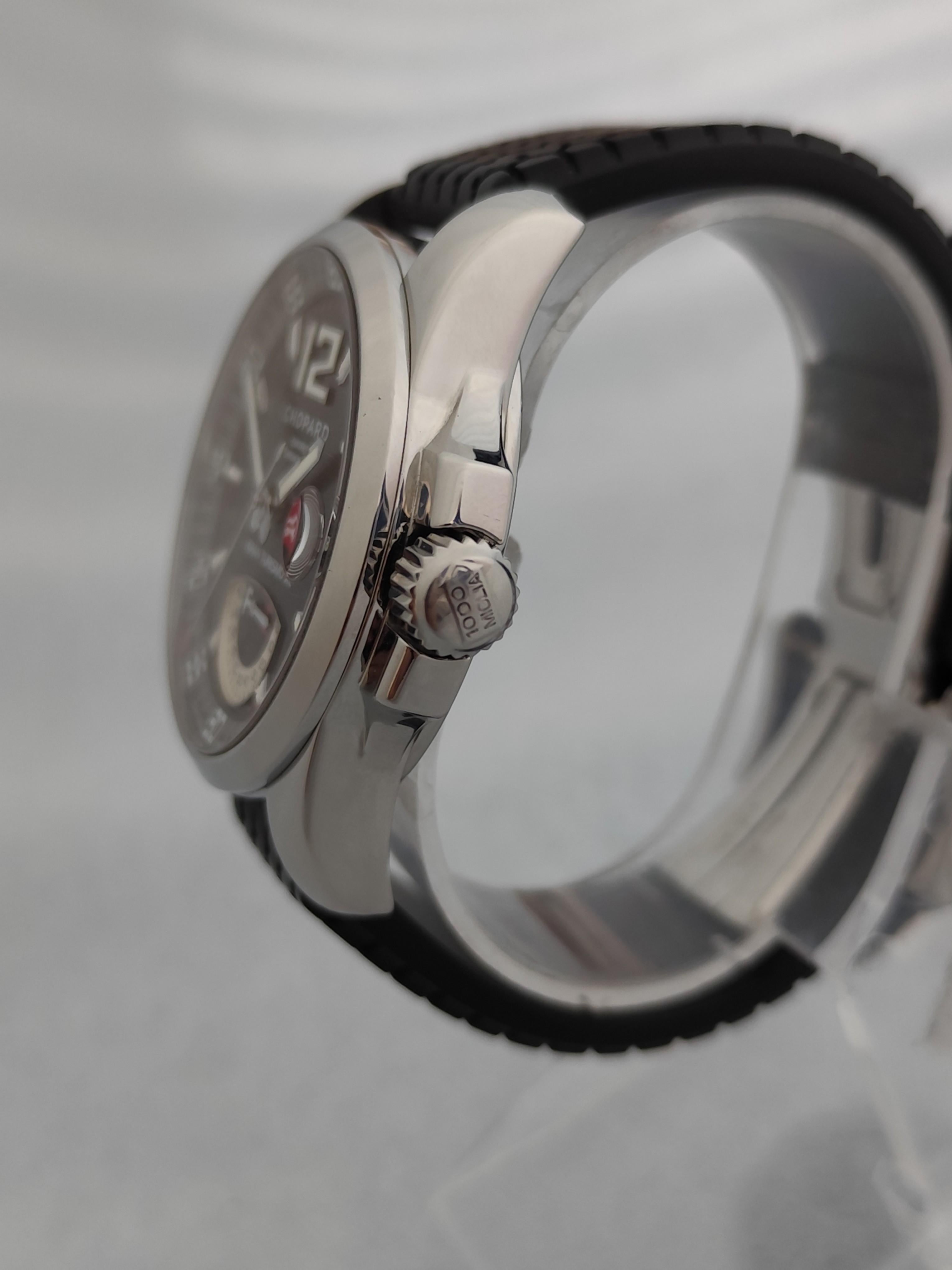 Chopard Mille Miglia Gran Turismo XL Power Reserve 8997 Schwarzes Reifenarmband Uhr im Angebot 13