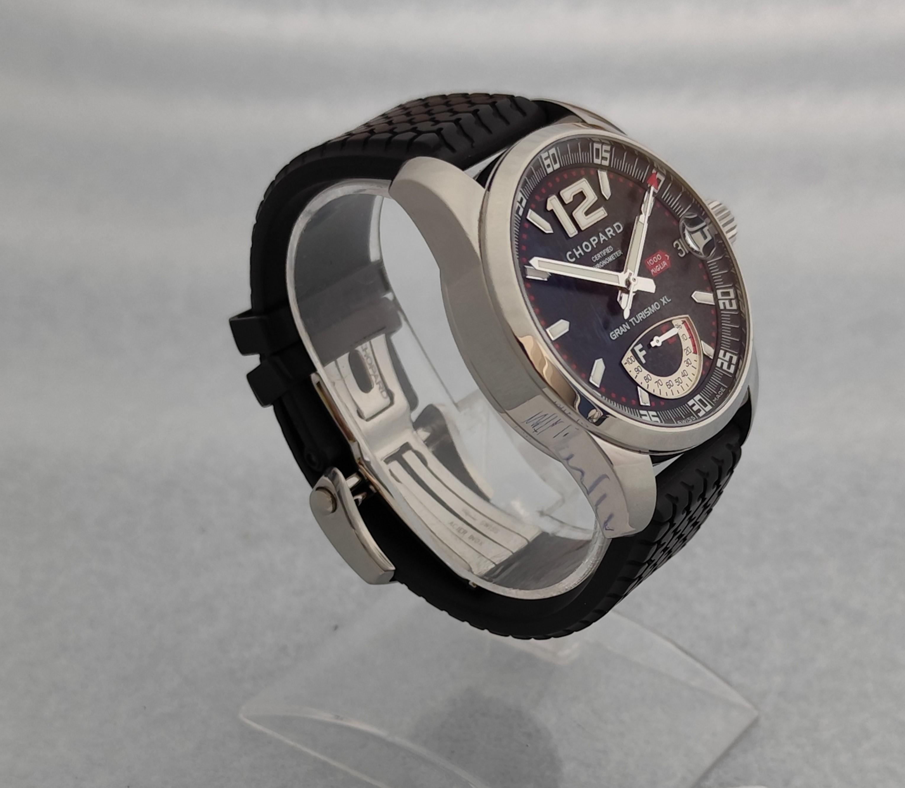 Chopard Mille Miglia Gran Turismo XL Power Reserve 8997 Schwarzes Reifenarmband Uhr im Zustand „Gut“ im Angebot in Toronto, CA