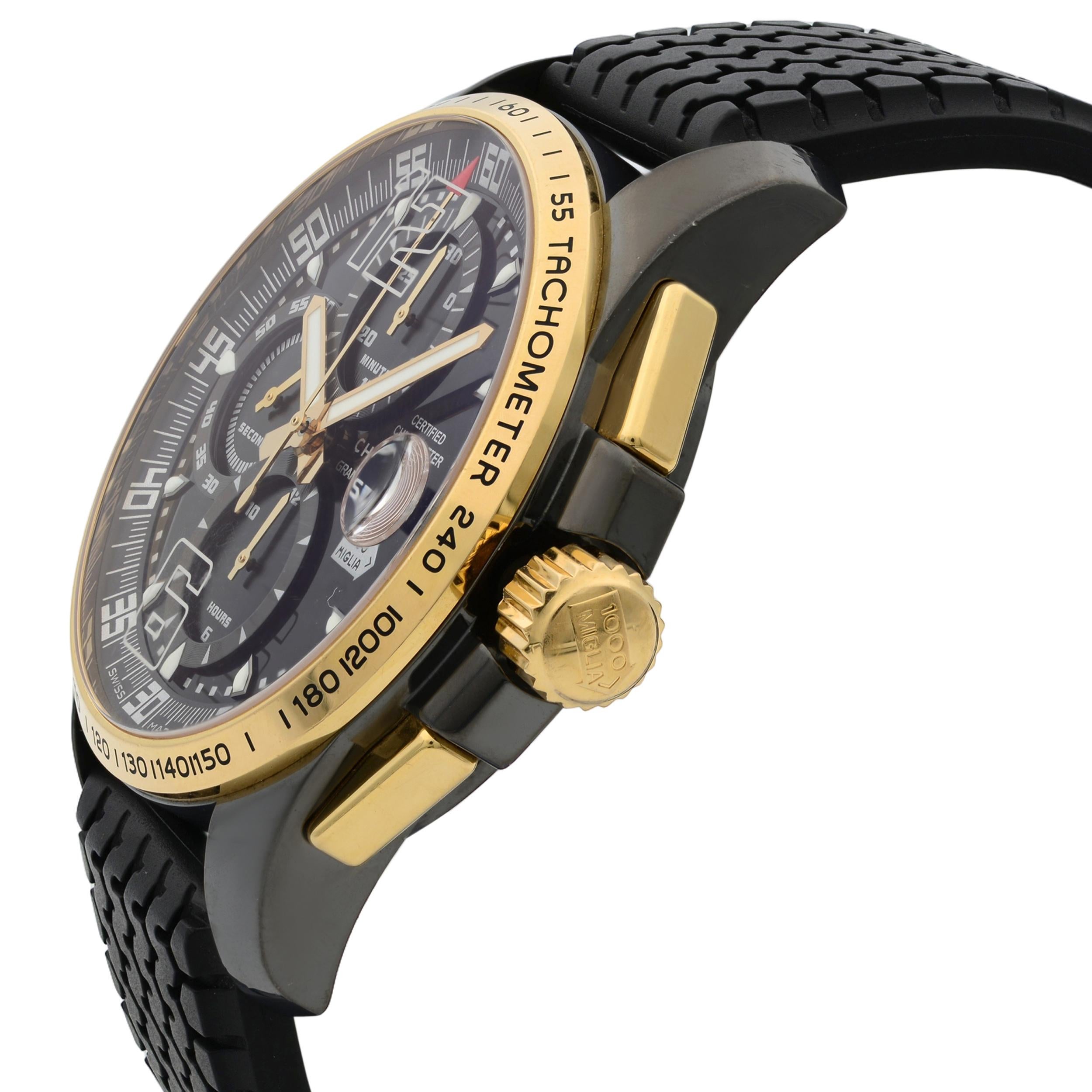 Chopard Mille Miglia GT XL Stahl Gold Schwarzes Zifferblatt Herrenuhr 16/8459-6001 im Zustand „Gut“ in New York, NY