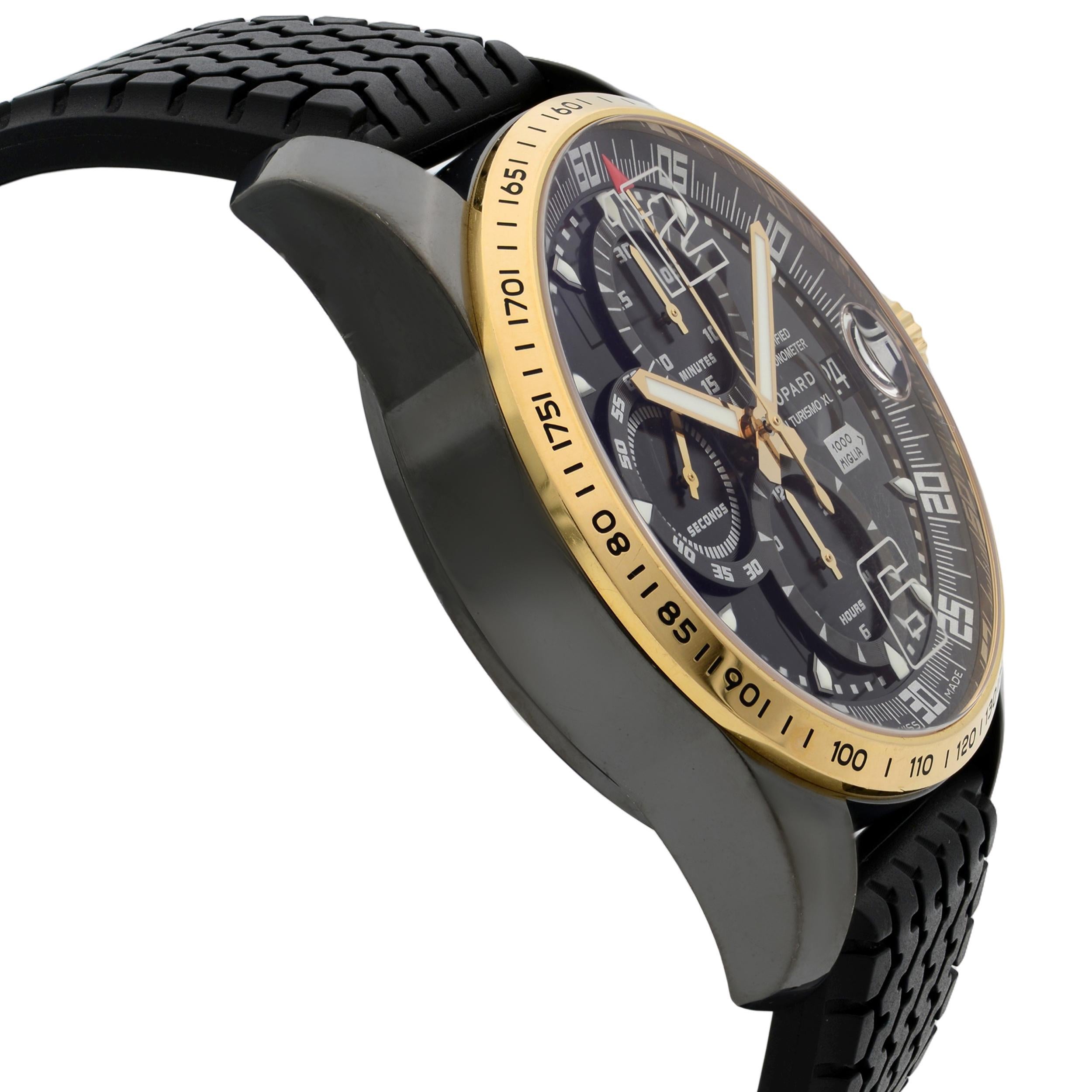 Chopard Mille Miglia GT XL Stahl Gold Schwarzes Zifferblatt Herrenuhr 16/8459-6001 1