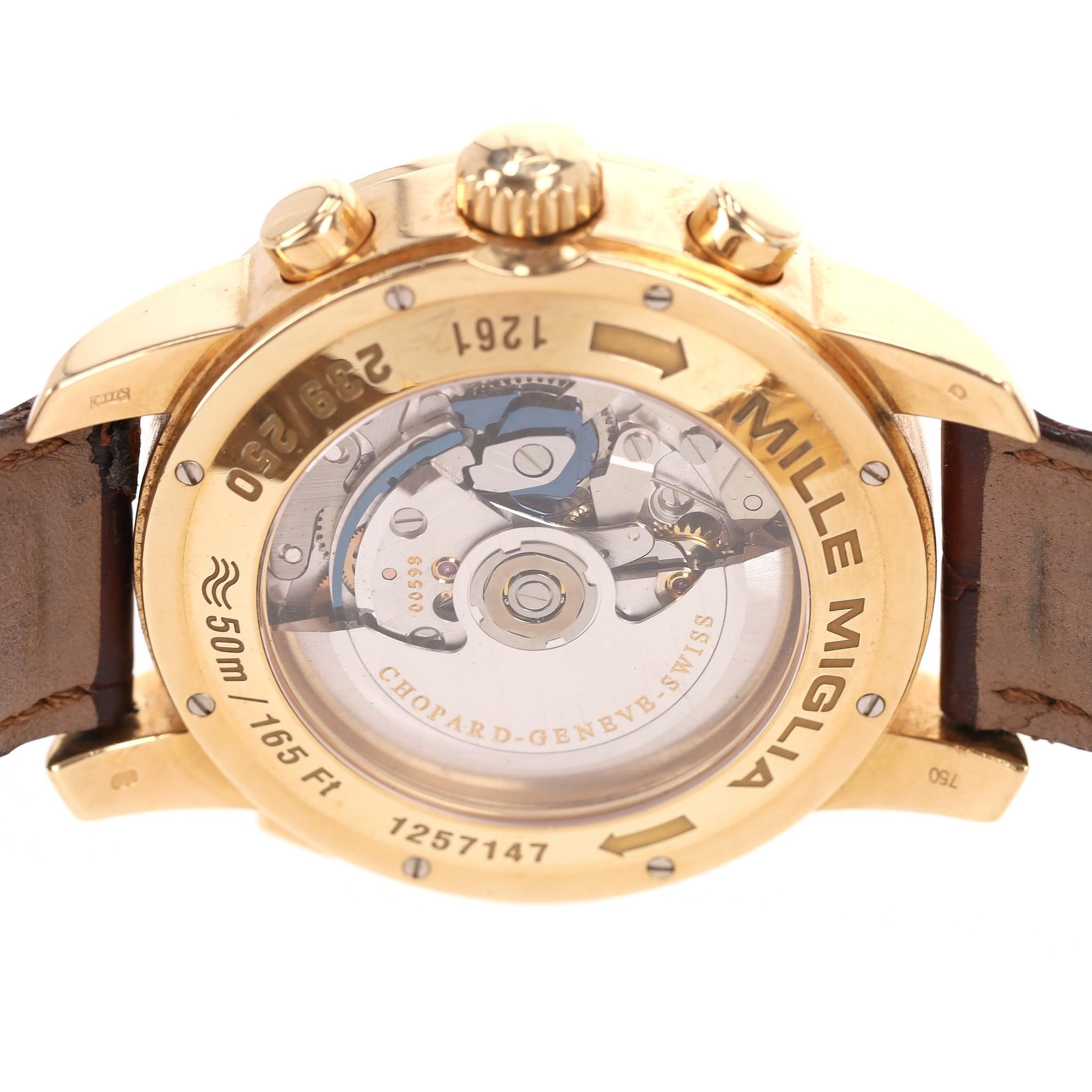 Chopard Mille Miglia Ltd Edition Chronograph Automatic Watch In 18K Rose G For Sale 6
