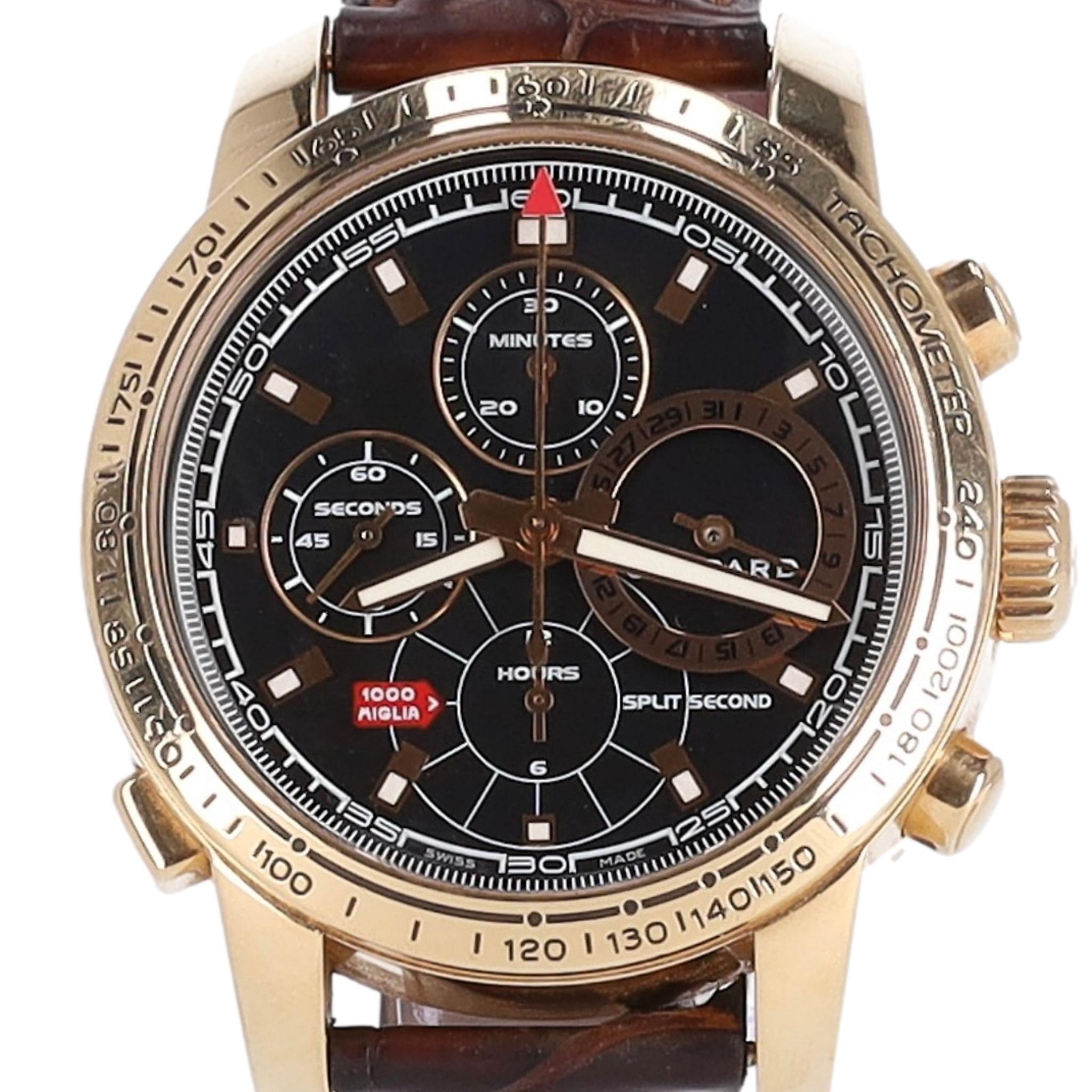 Men's Chopard Mille Miglia Ltd Edition Chronograph Automatic Watch In 18K Rose G For Sale