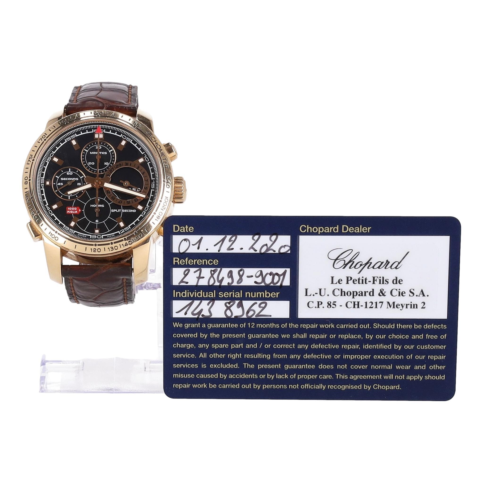 Chopard Mille Miglia Ltd Edition Chronograph Automatic Watch In 18K Rose G For Sale 3