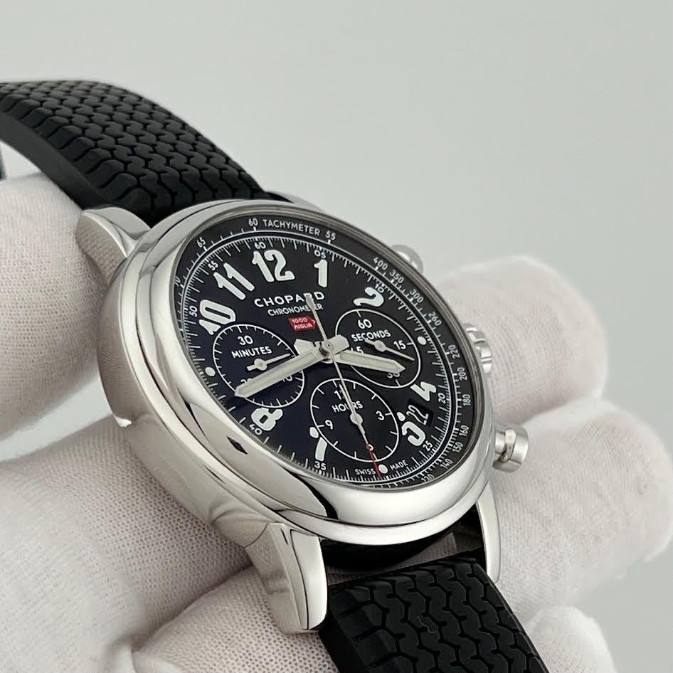 da uomo o donna Chopard Milly Miglia Cronografo 168589 42mm Quadrante Nero Acciaio Inox in vendita