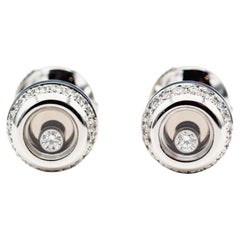 Chopard Boucles d'oreilles Miss Happy en or blanc 18 carats et diamants