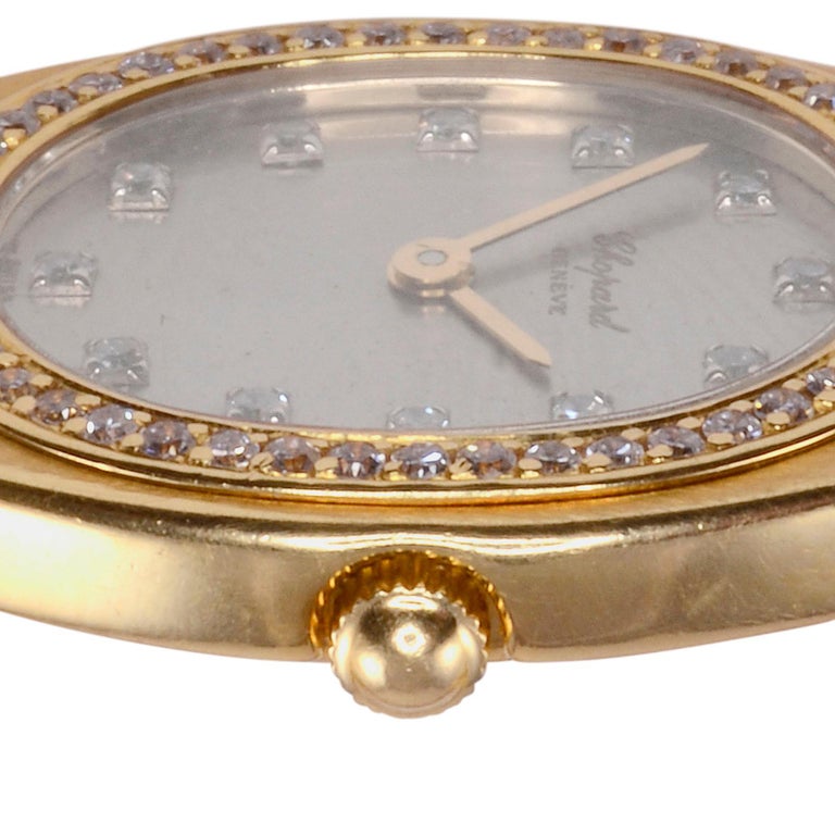 Women's Chopard Monte Carlo Diamond Ladies 18k Wrist Watch For Sale