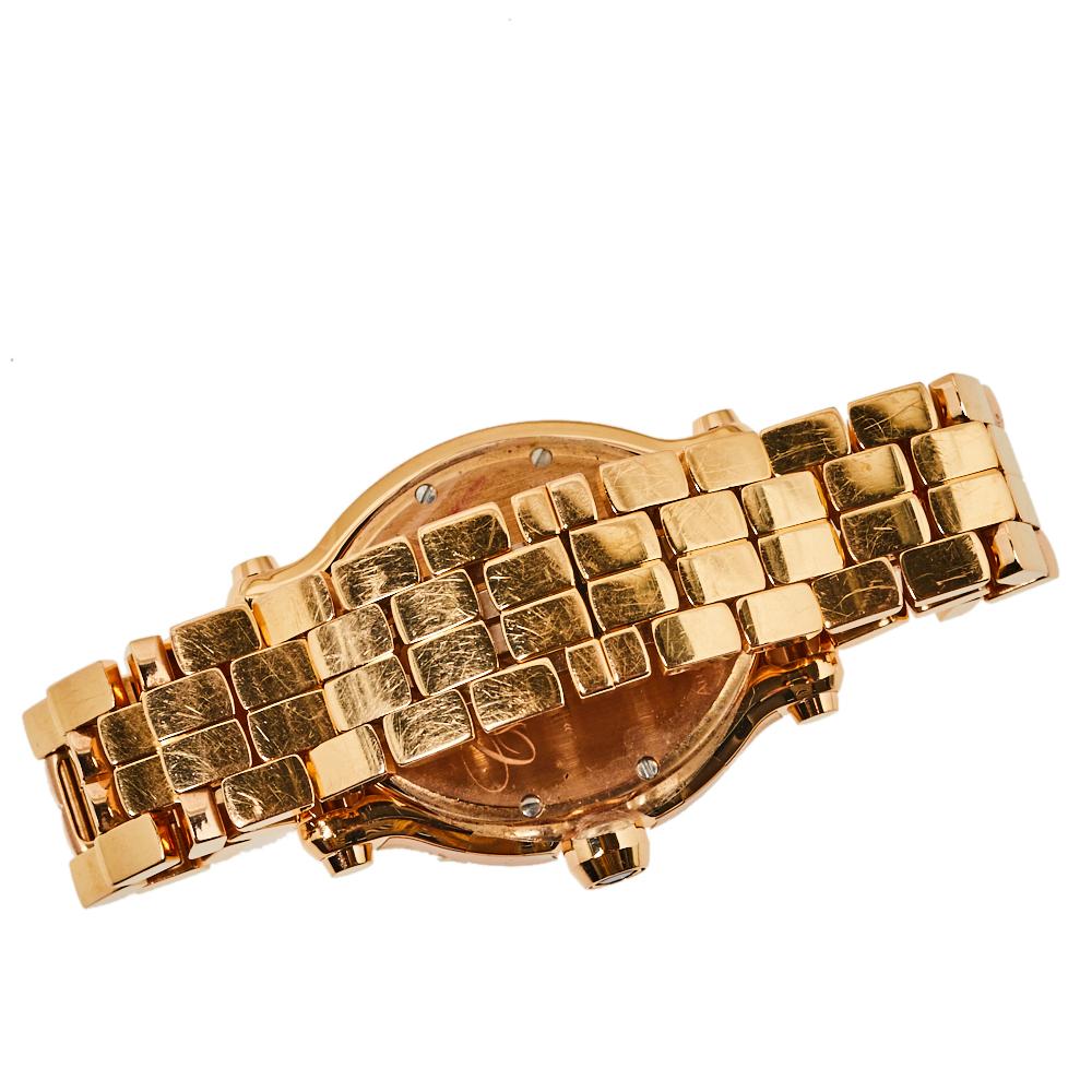 Chopard MOP 18K Yellow Gold Diamonds Happy Sport 5350 Women's Wristwatch 30 mm 1