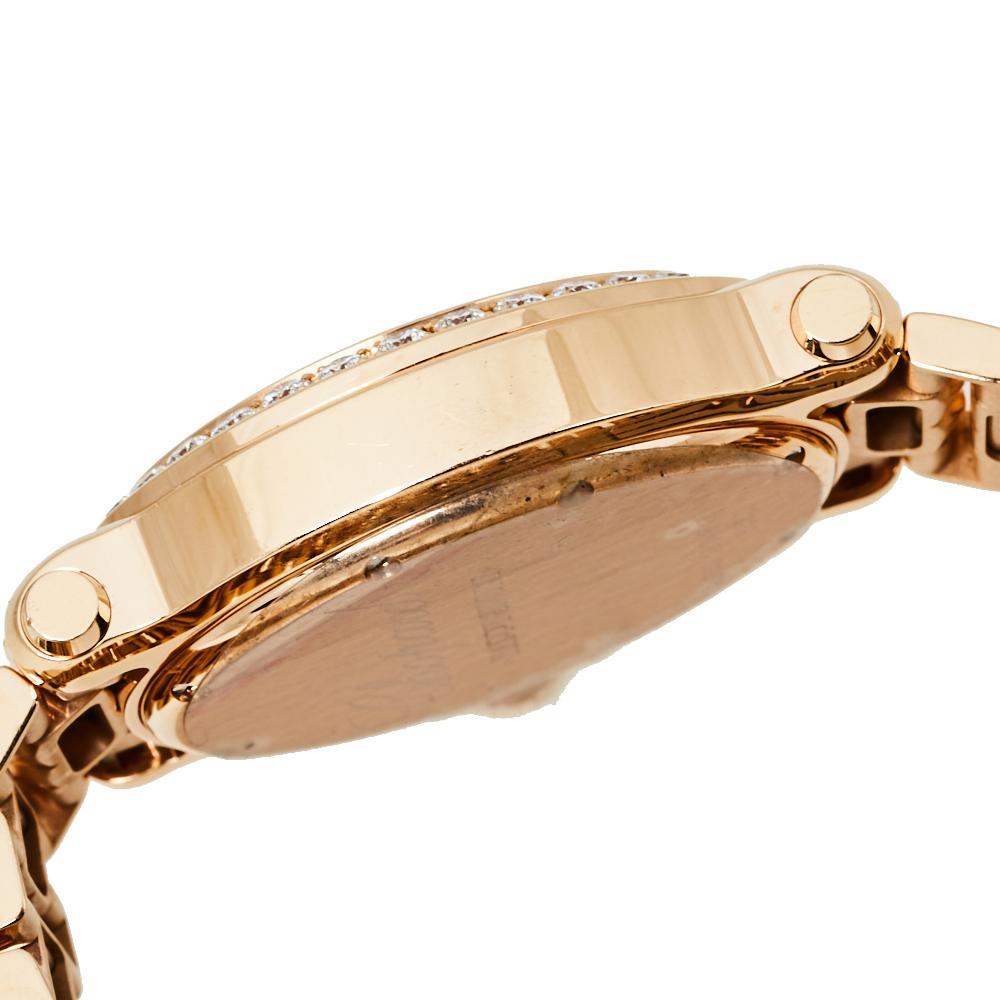 Chopard MOP 18K Yellow Gold Diamonds Happy Sport 5350 Women's Wristwatch 30 mm 4