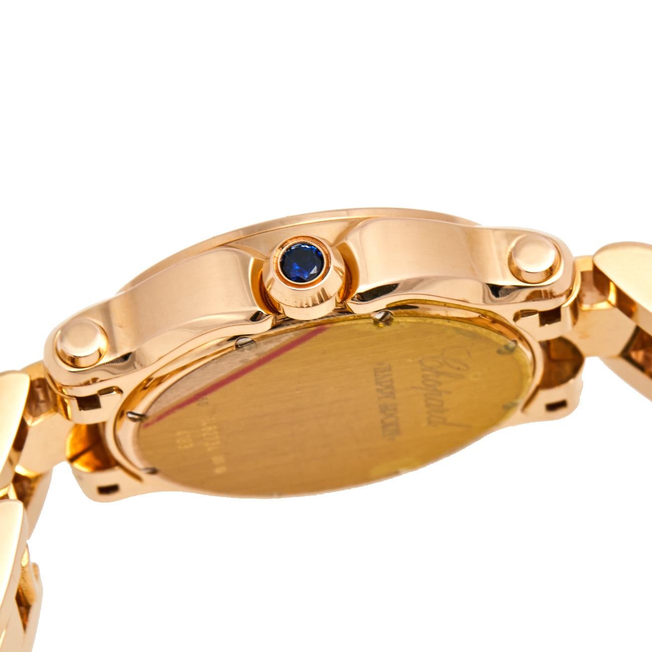 Chopard Mother of Pearl 18K Diamond Happy Sport 4183 Women's Wristwatch 36 mm In Good Condition In Dubai, Al Qouz 2