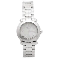 Chopard Mother Of Pearl Diamond Happy Sport 8475 Women's Wristwatch 35 mm