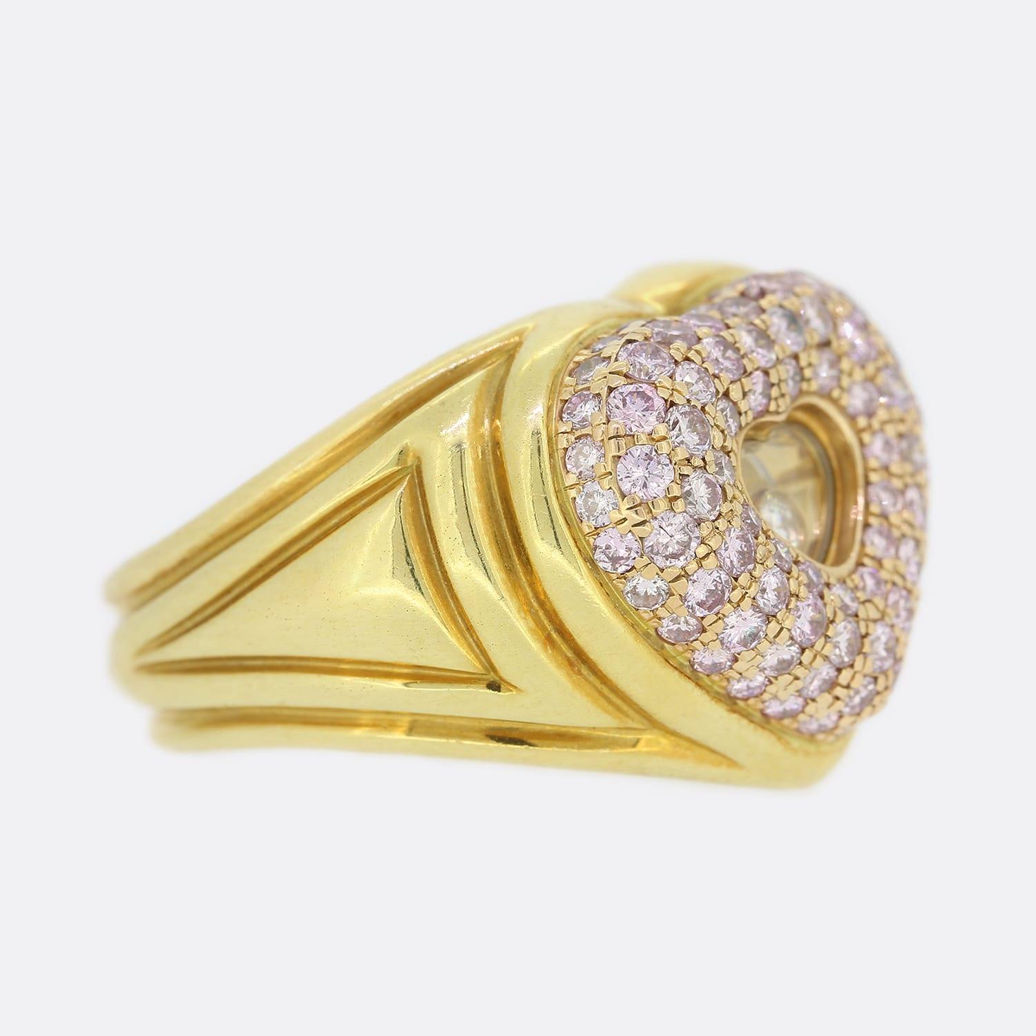 Taglio brillante Anello Cuore La Vie En Rose con diamante rosa naturale Chopard in vendita