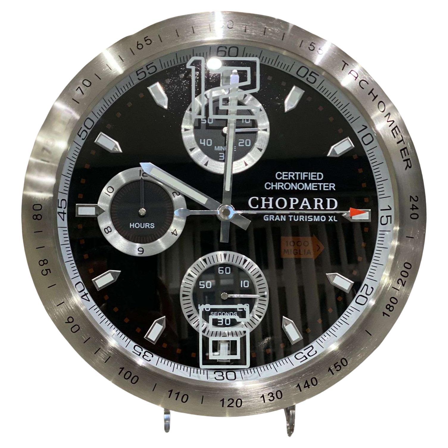 Chopard Officially Certified Chronometer Gran Turismo Chrome Wall Clock  For Sale