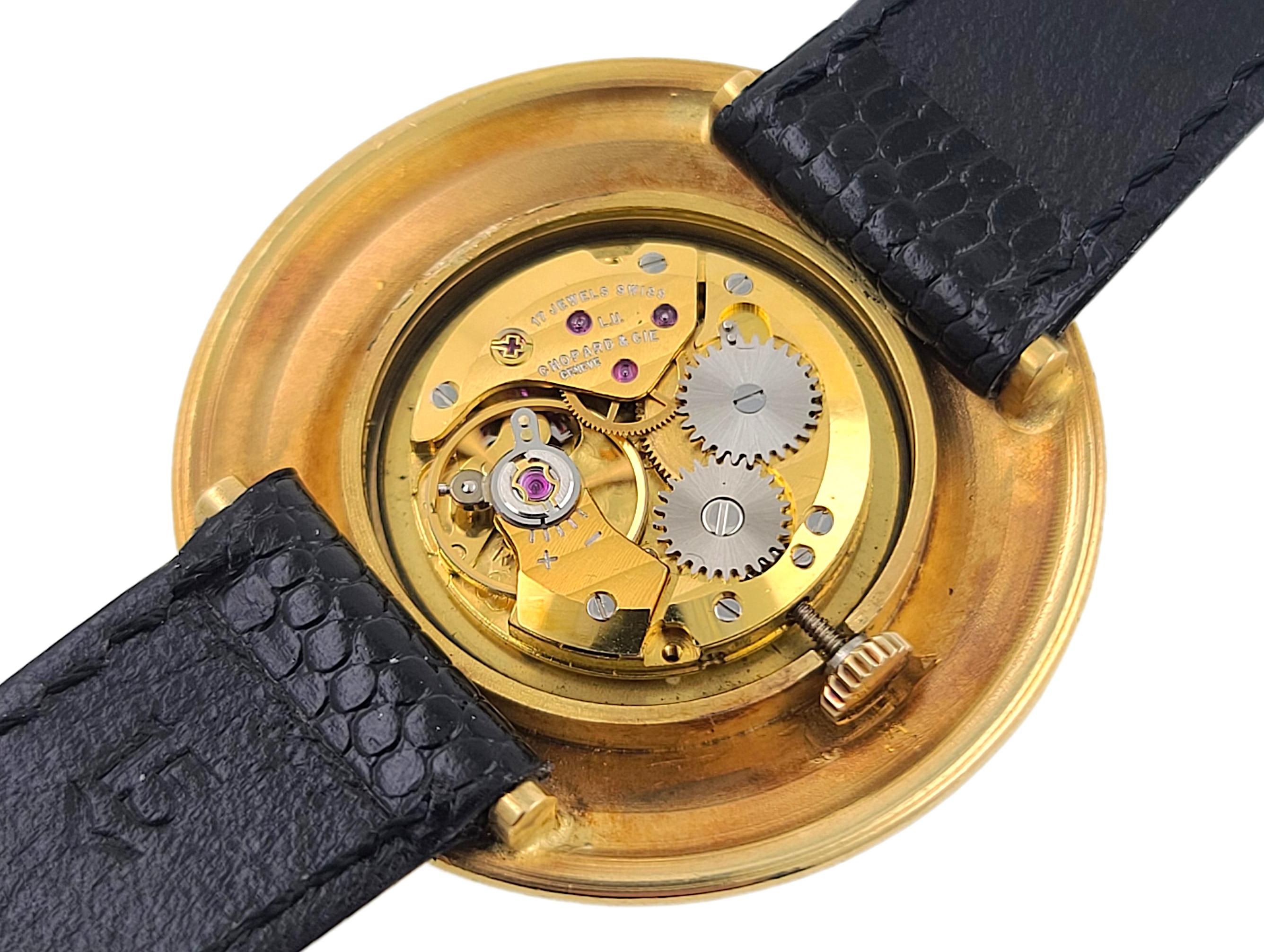 Chopard Onyx Dial 1970 Large 18k Yellow Gold Rare Flying Saucer Disco Volante Ju 2