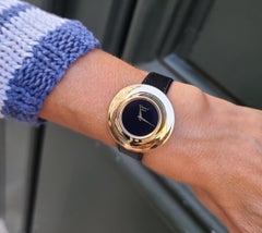 Chopard Onyx Dial 1970 Large 18k Yellow Gold Rare Flying Saucer Disco Volante Ju