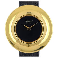 Vintage Chopard Onyx Dial 1970 Large 18k Yellow Gold Rare Flying Saucer Disco Volante Ju