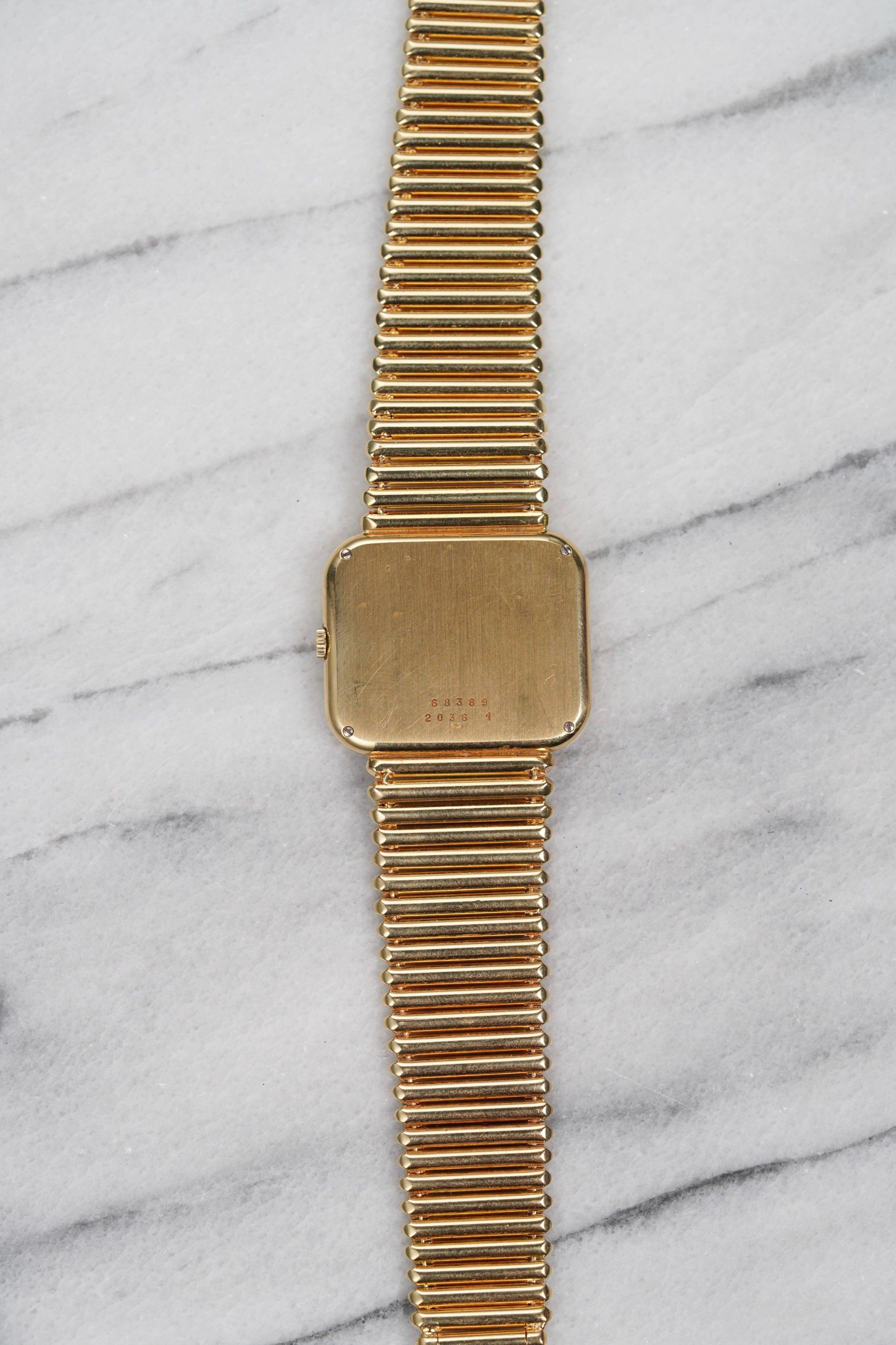 Orologio Chopard Onyx Laykin & Co. con timbro in oro giallo 18 carati, anni '70 In condizioni buone in vendita a New York, NY