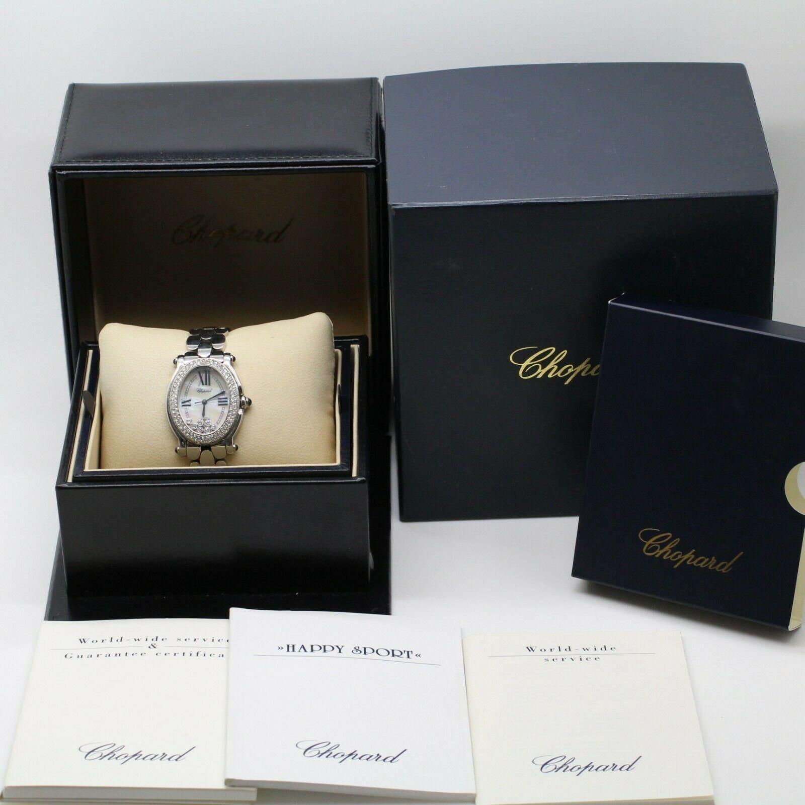 Modern Chopard Oval Diamond and Stainless Steel Watch