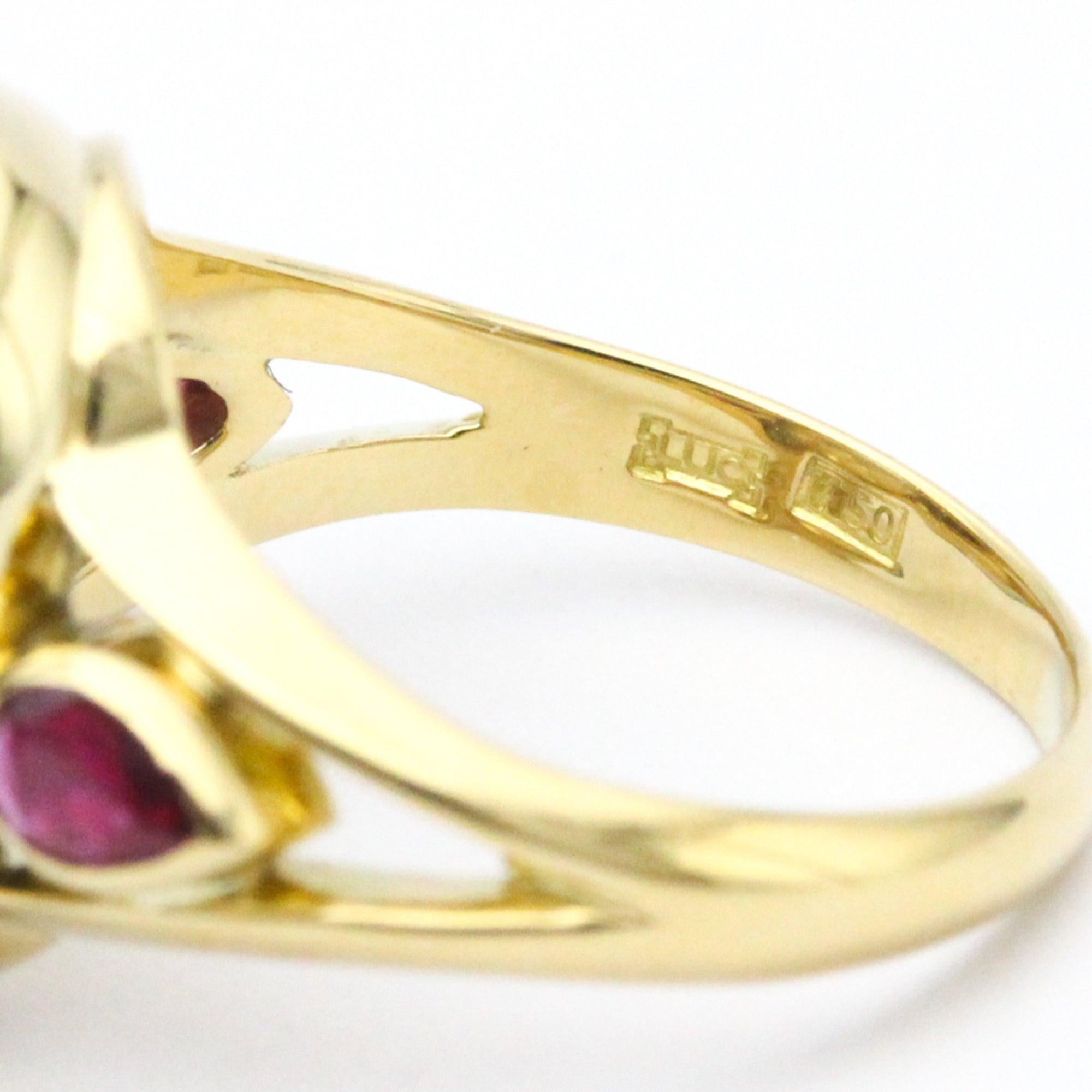 Chopard Oval Diamond, Ruby Band Ring in 18K Yellow Gold 1