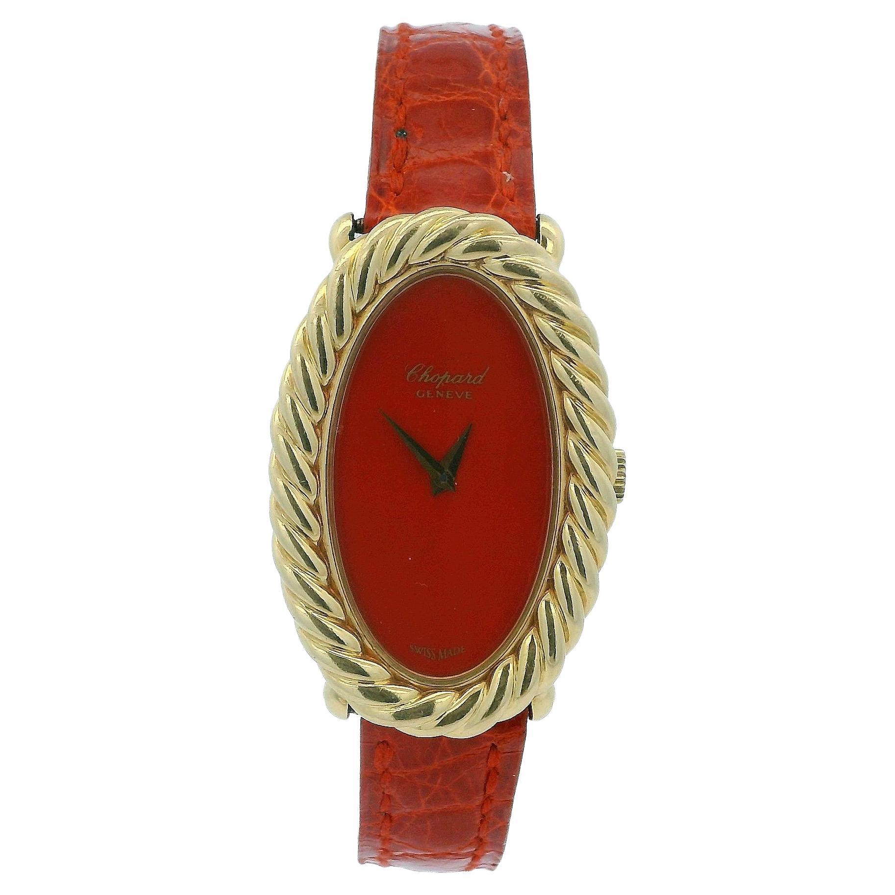 Chopard Oval Fluted Case Orange Dial & Customized Strap