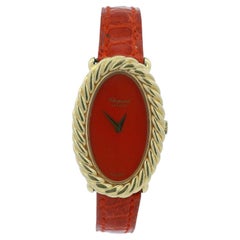 Chopard Oval Fluted Case Orange Dial & Customized Strap