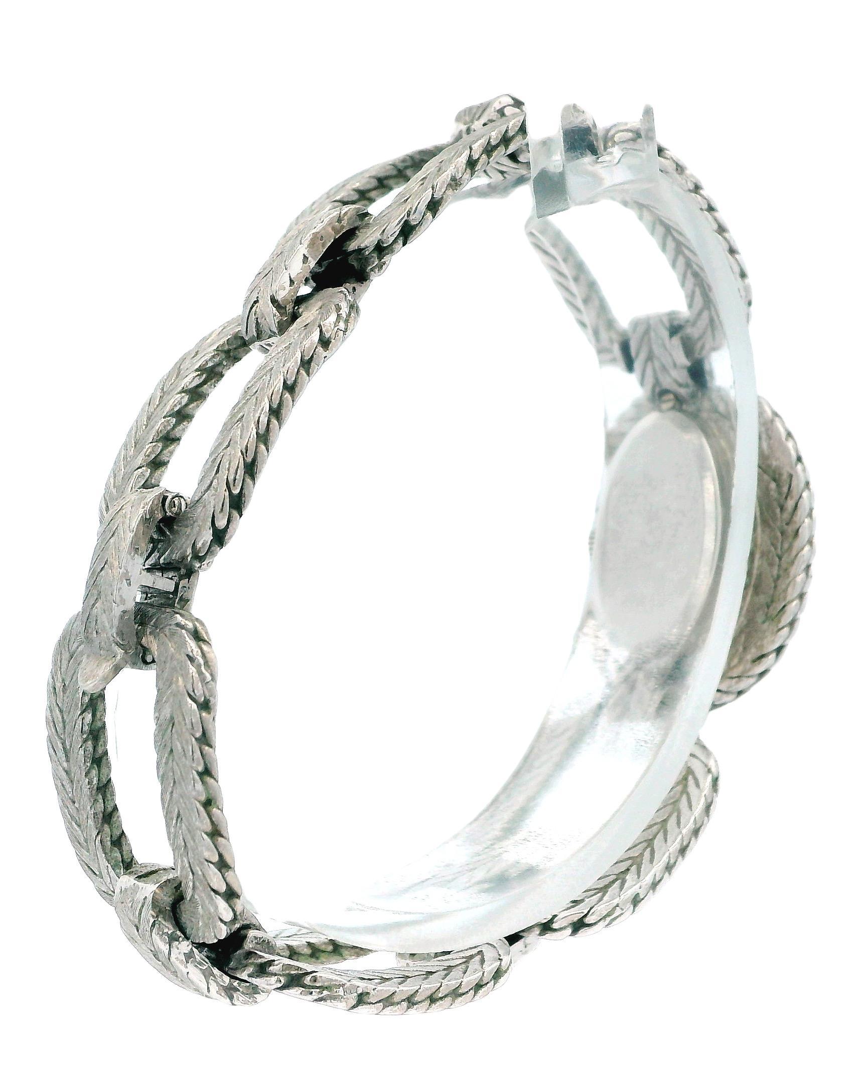 chopard oval lapis zifferblatt cush shp herringbone link brac 18kw im Angebot 1