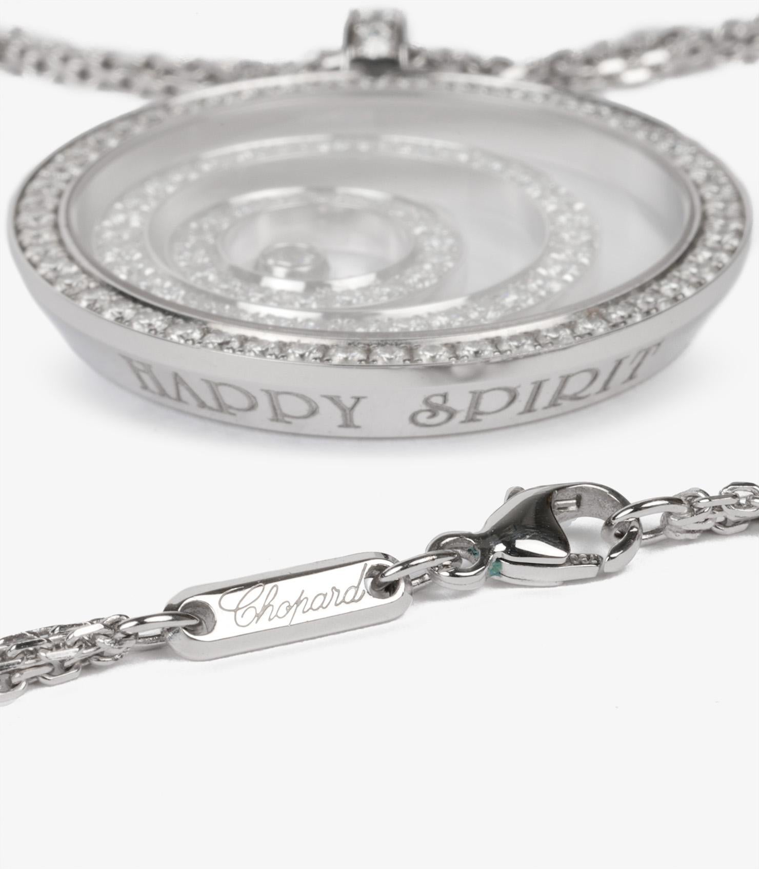 Taglio rotondo Ciondolo Chopard con pavé di diamanti in oro bianco 18 ct. in vendita