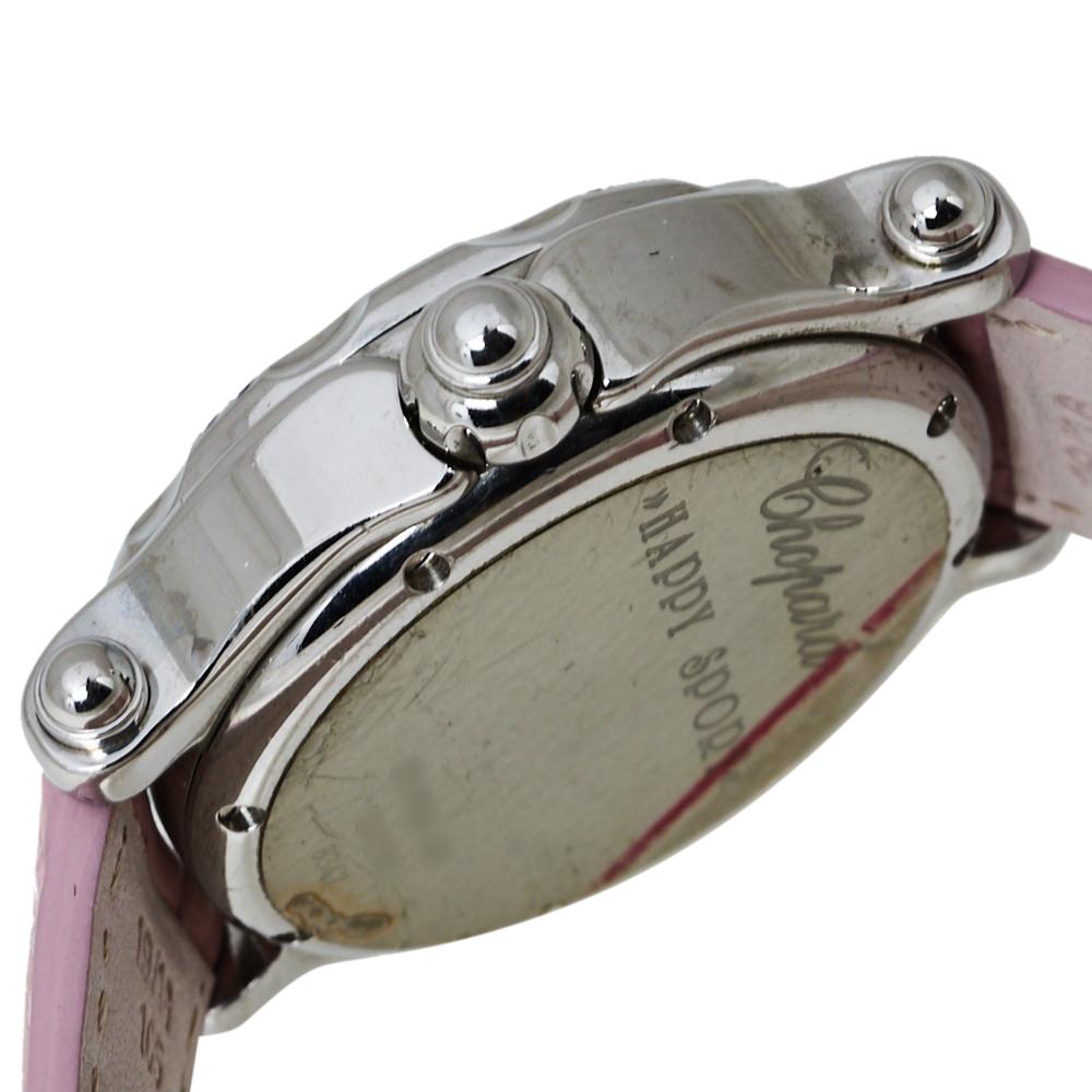 Chopard Pink Stainless Steel Diamonds Love Happy Sport Women's Wristwatch 38 MM 1