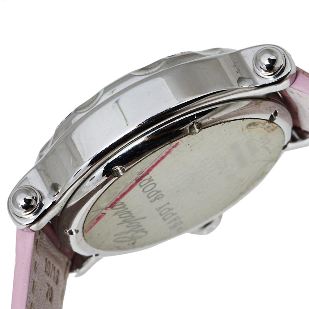 Chopard Pink Stainless Steel Diamonds Love Happy Sport Women's Wristwatch 38 MM 2