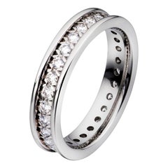 Chopard Platinum Full Diamond Wedding Band Ring 82/7338