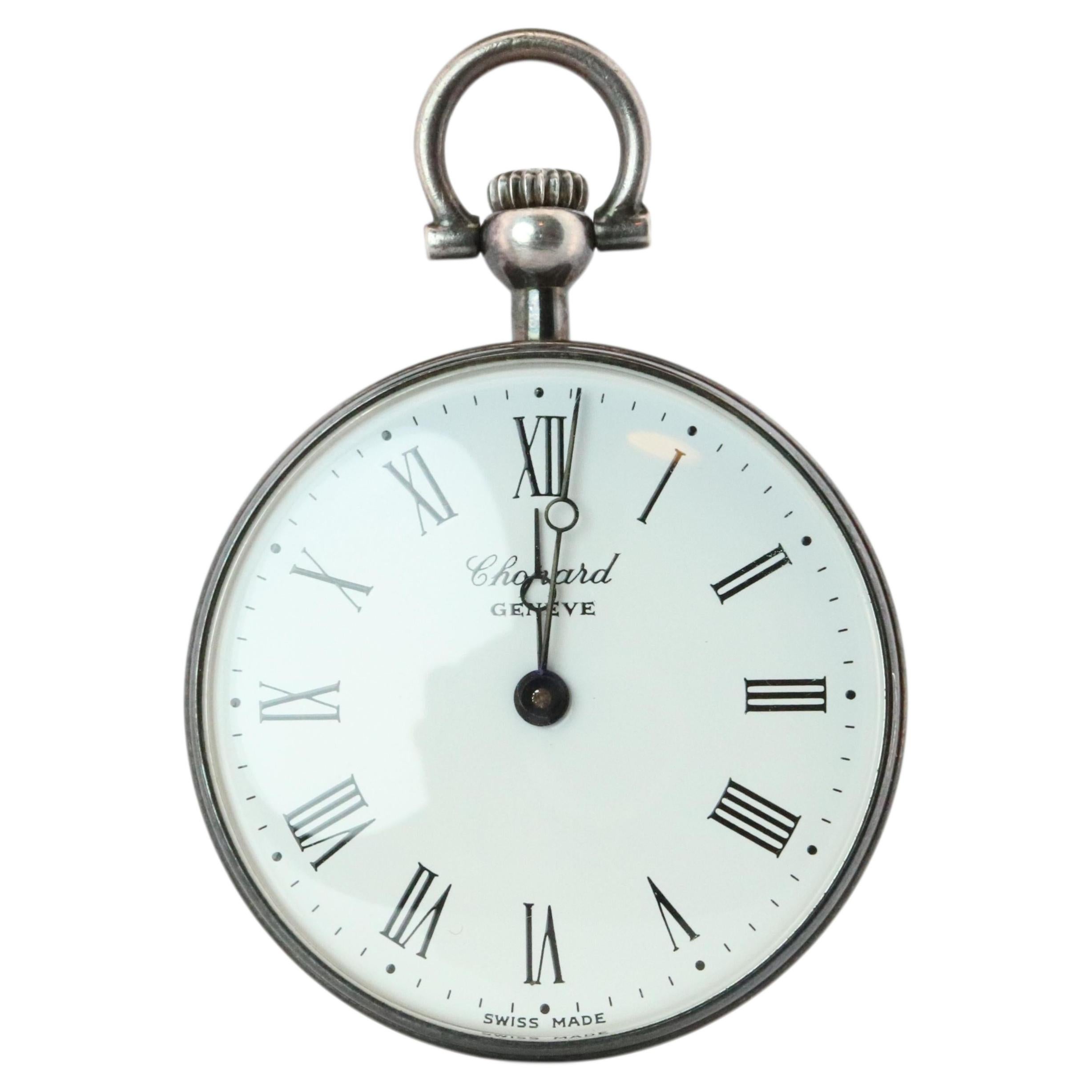 Pre-owned Chopard Pocket Watch. Vintage Luc  Sterling Silver Manual 3021 Watch In Multi