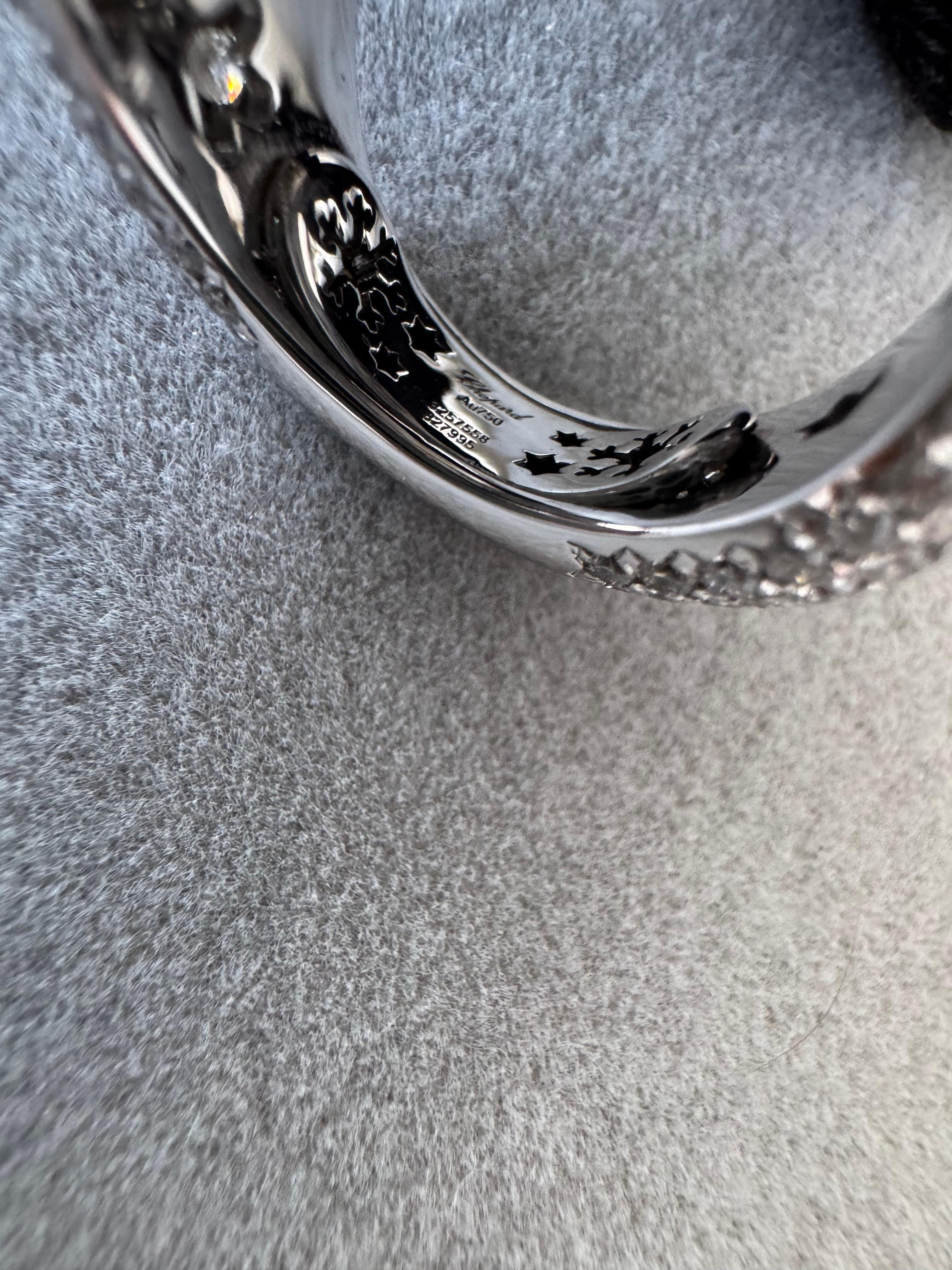 Chopard Polar Bears Diamond Pave Set Blue Sapphire Black Onyx White Gold Ring 6