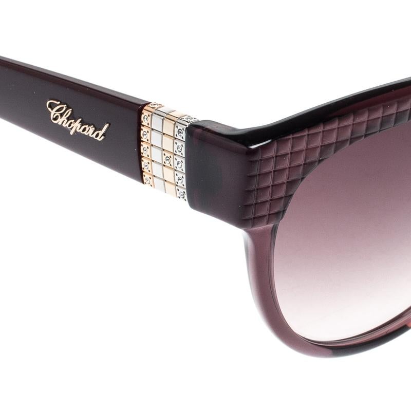 Gray Chopard Purple/Purple Gradient SCH234S Ice Cube Cat Eye Sunglasses