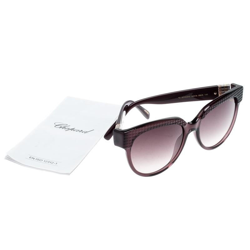 Chopard Purple/Purple Gradient SCH234S Ice Cube Cat Eye Sunglasses 1