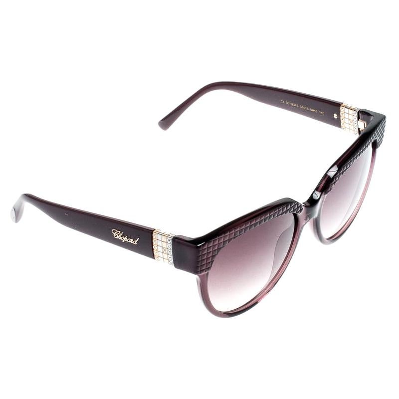 Chopard Purple/Purple Gradient SCH234S Ice Cube Cat Eye Sunglasses