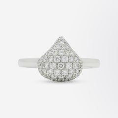 Chopard 'Pushkin' Ring with Diamonds in 18 Karat White Gold