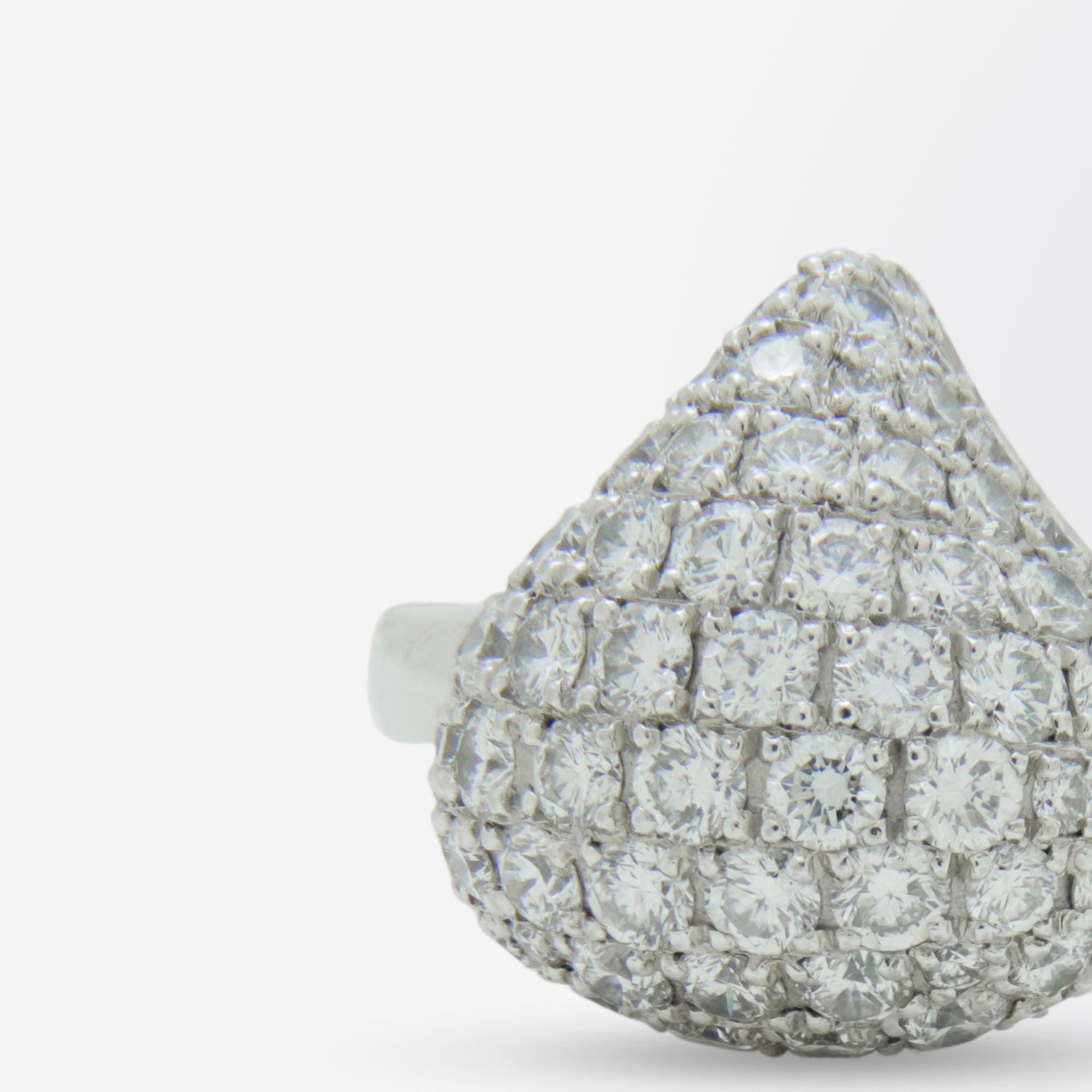 Brilliant Cut Chopard 'Pushkin' Ring with Diamonds in 18 Karat White Gold