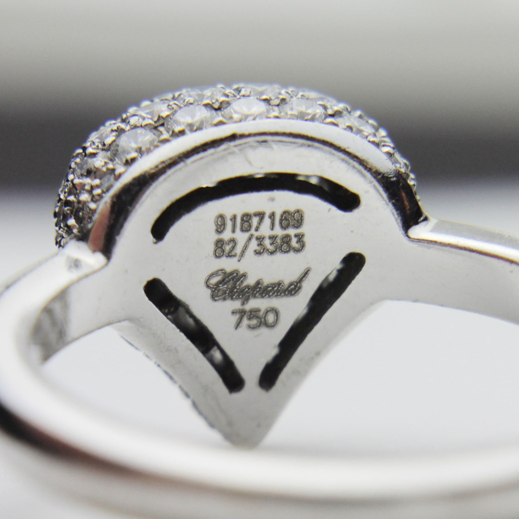 Chopard 'Pushkin' Ring with Diamonds in 18 Karat White Gold In Good Condition In Brisbane City, QLD