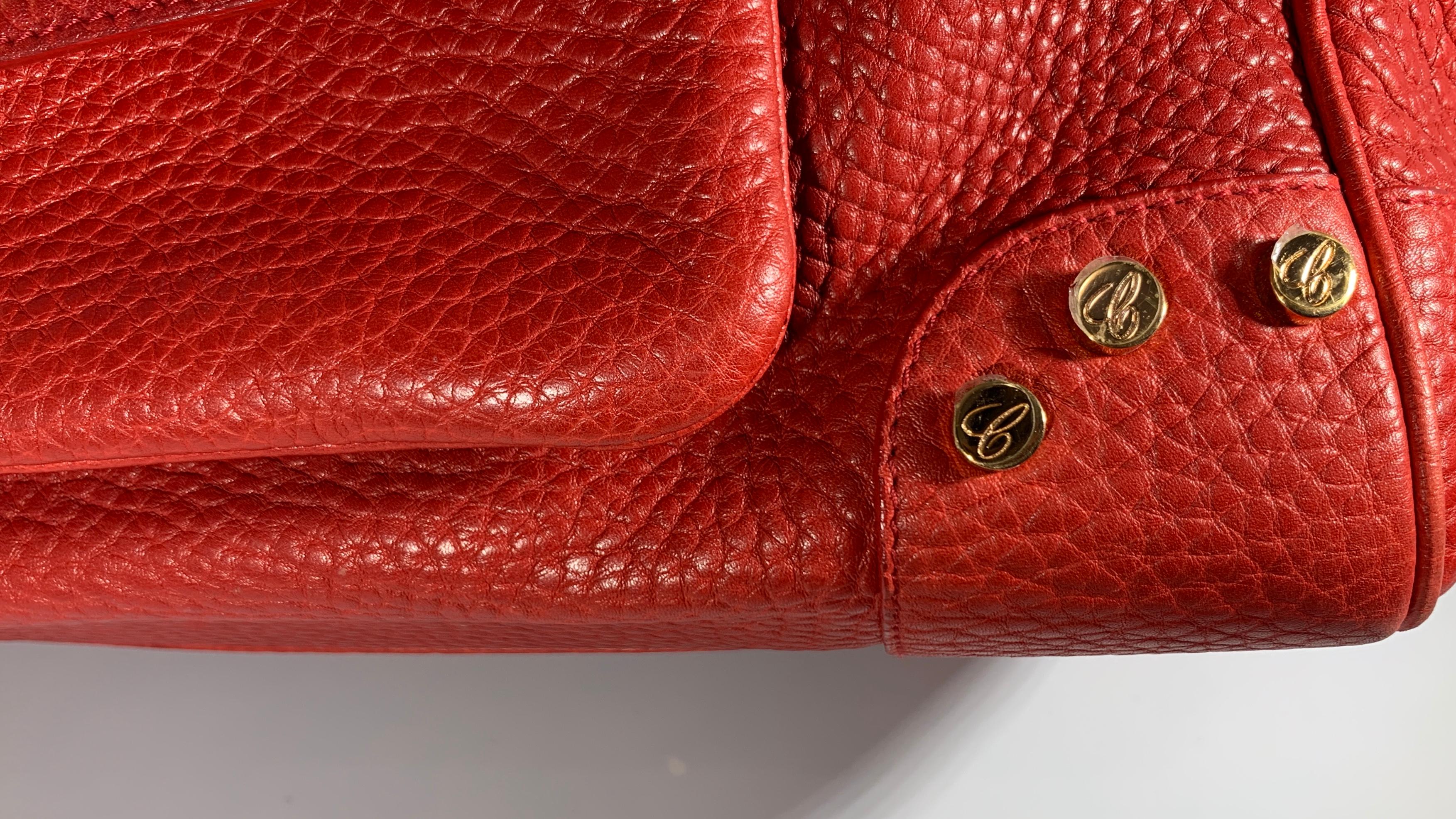 Chopard Red Leather Large Handbag,  happy diamond series heart closure.  4