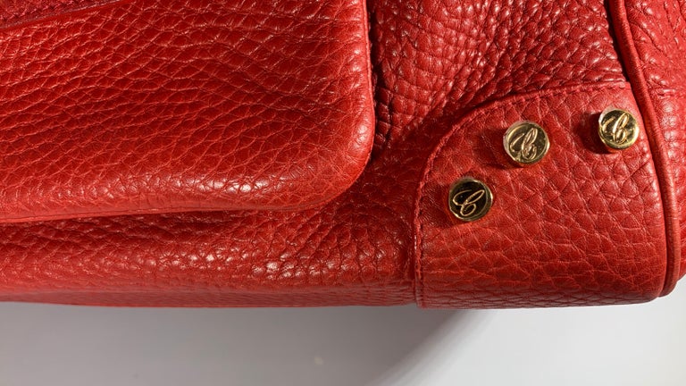 Chopard Red Leather Large Handbag, happy diamond series heart closure ...