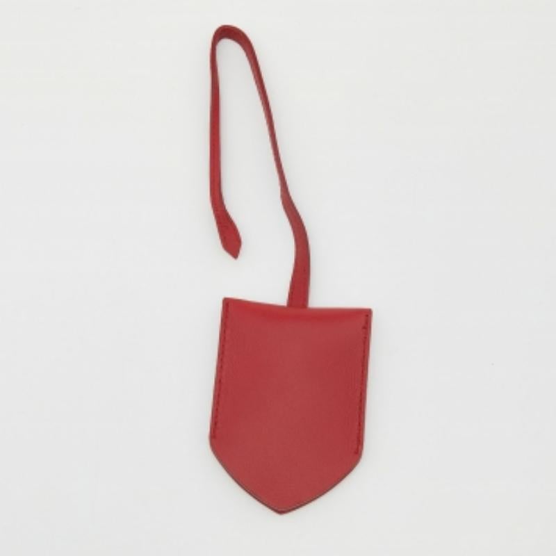 Brown Chopard Red Leather Logo Charm Key Holder For Sale