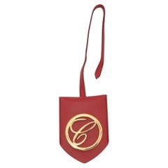Chopard Red Leather Logo Charm Key Holder